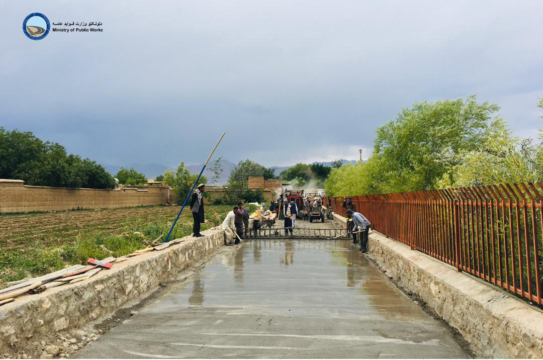 Kapisa: Construction of Rigid pavement road in Hesa ​​II district is 90% complete