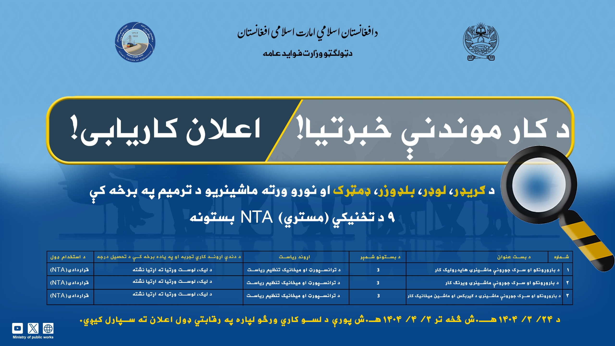 د کار موندنې خبرتیا!